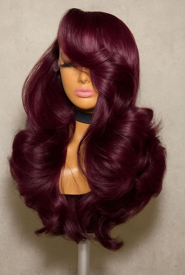 Plum Layered Lace Frontal Wig