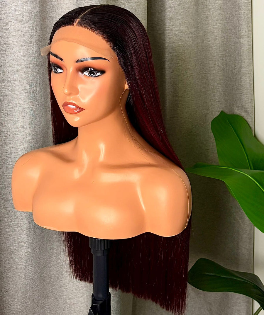 BLUNT — Blunt Cut Bone Straight Closure Wig