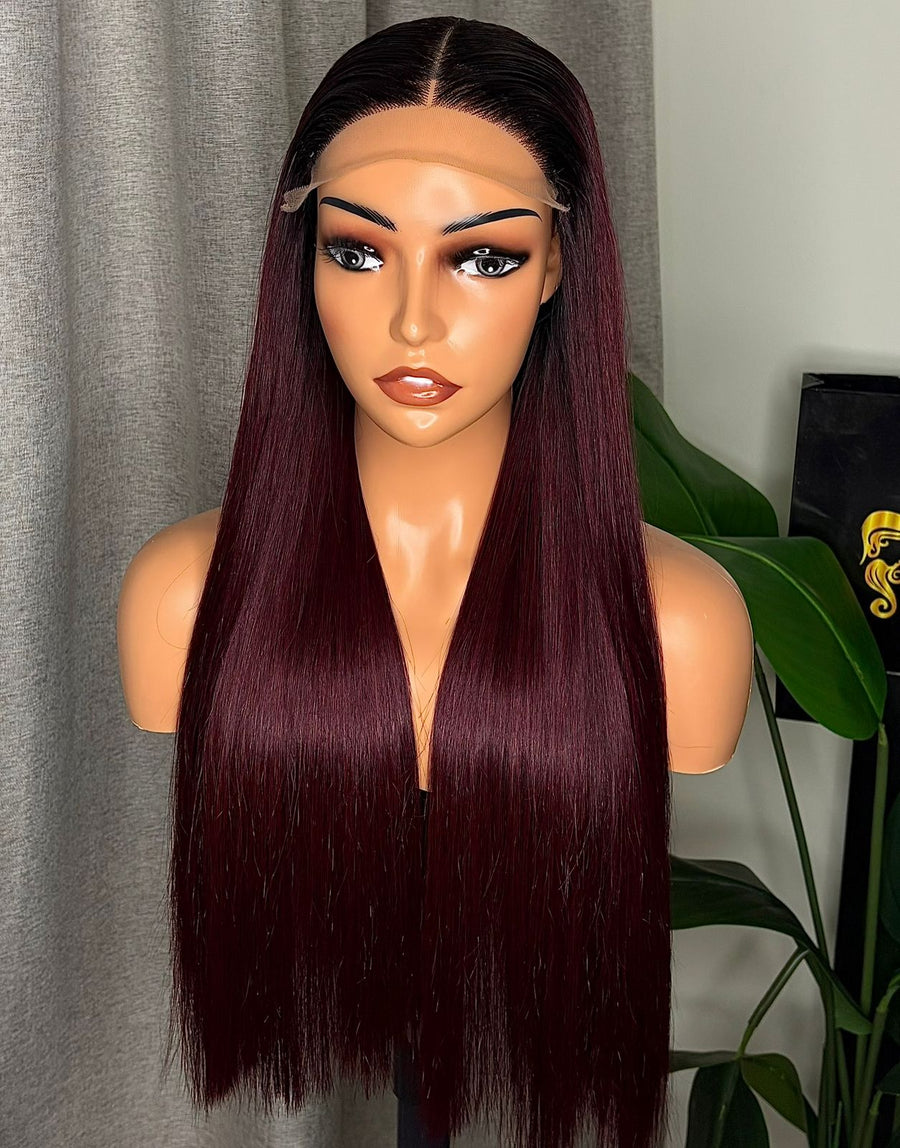 BLUNT — Blunt Cut Bone Straight Closure Wig