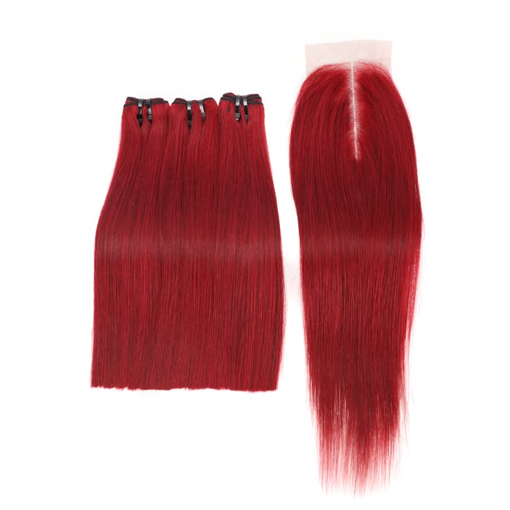 Burgundy Bone Straight Hair