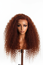 Ginger Curly Lace Front Wig – White Background