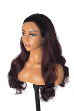 WINI Bounce Curls Frontal Wig – Burgundy Side View